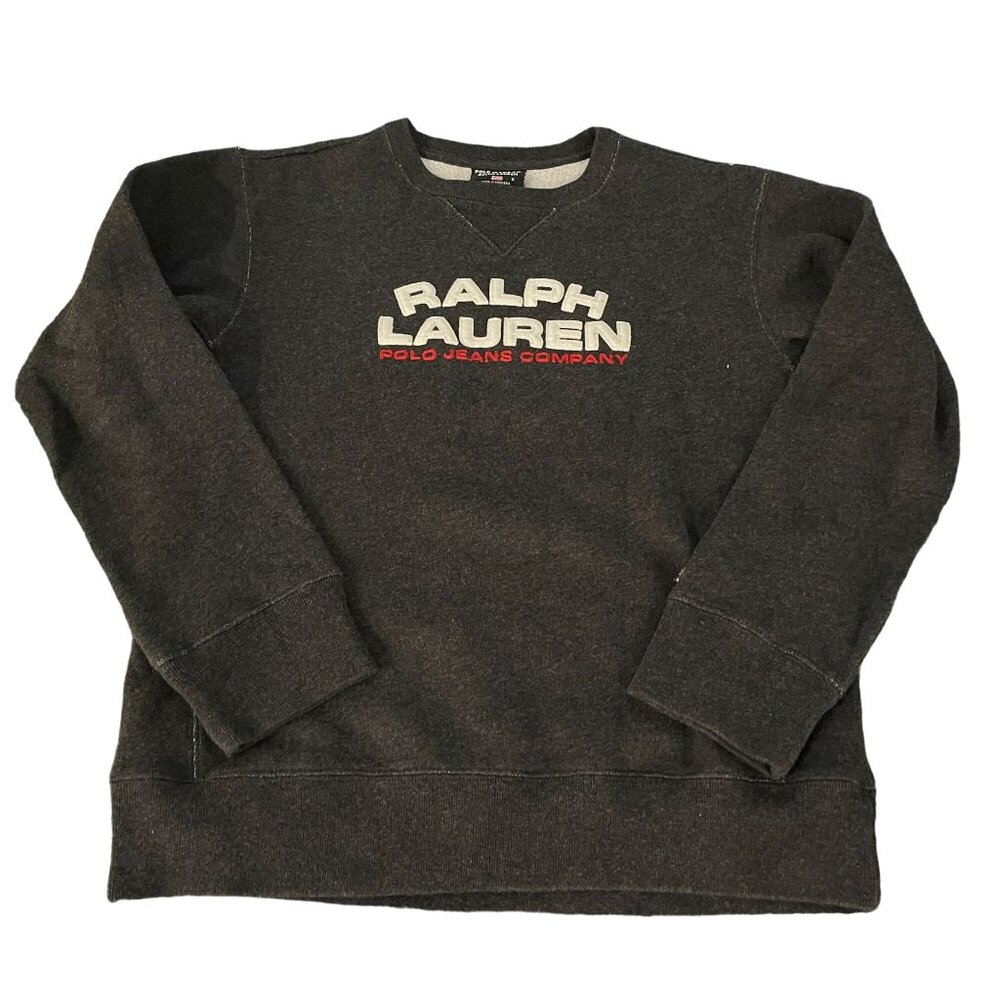Vtg Ralph Lauren Polo Jeans Co. Color Charcoal Sweatshirt, Size S